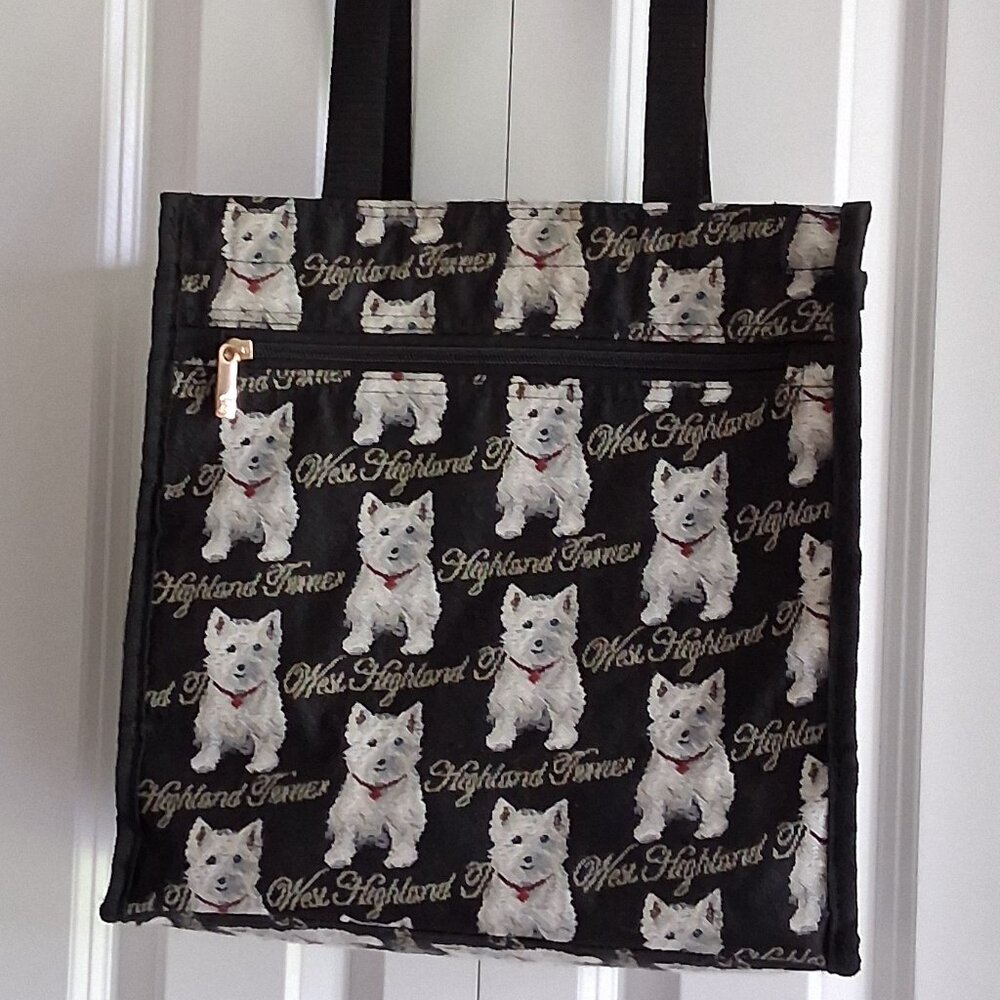 Signare Art of Tapestry West Highland White Terrier Shopping Tote Bag